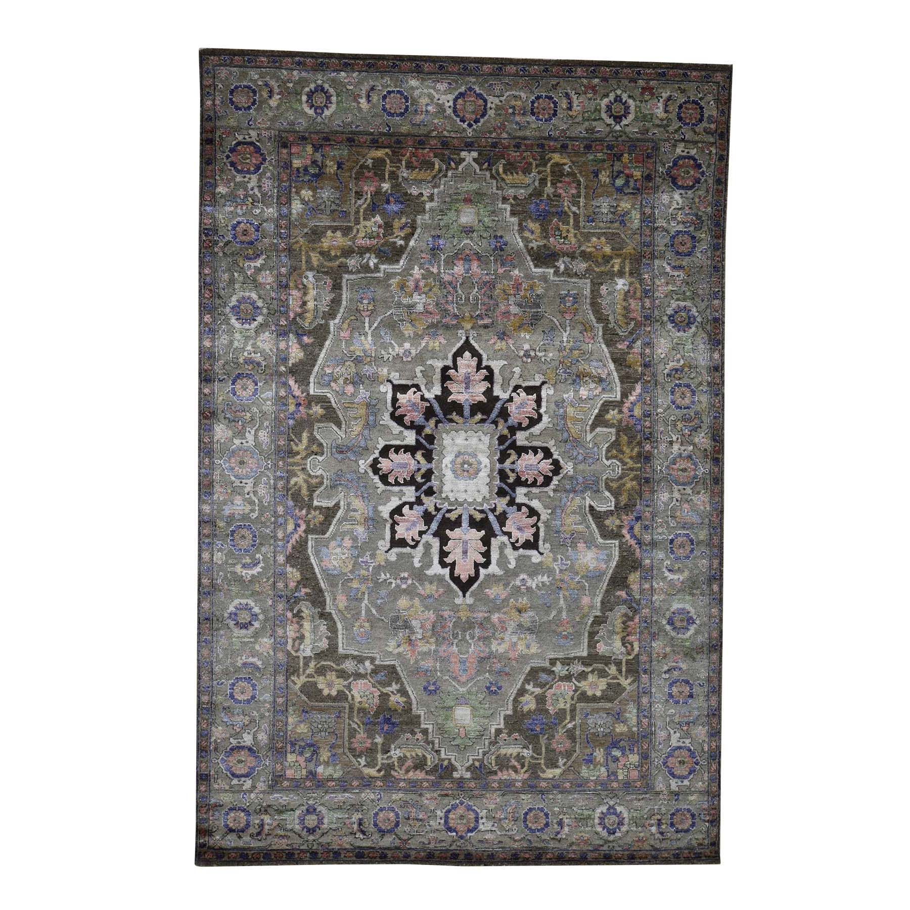 Casual Silk Hand-Knotted Area Rug 6'0